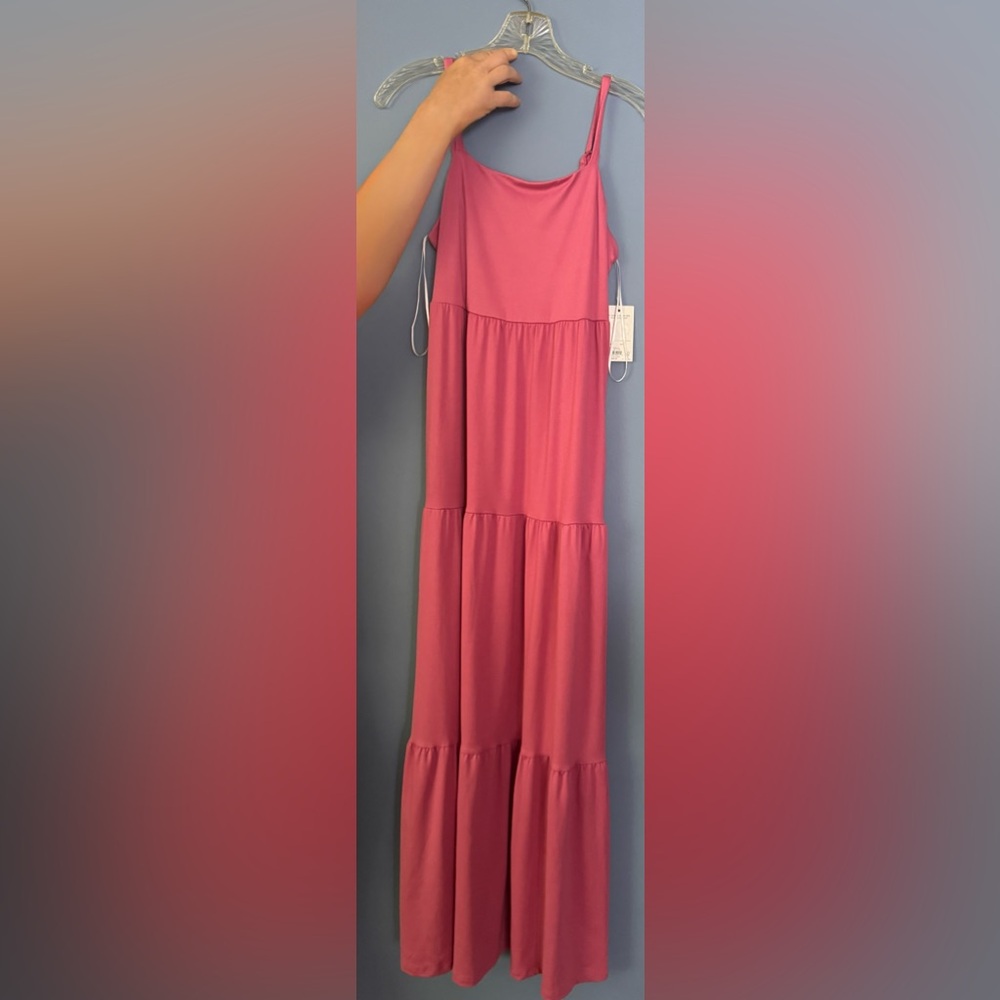 SO Pink Ruffled Tiered Sundress